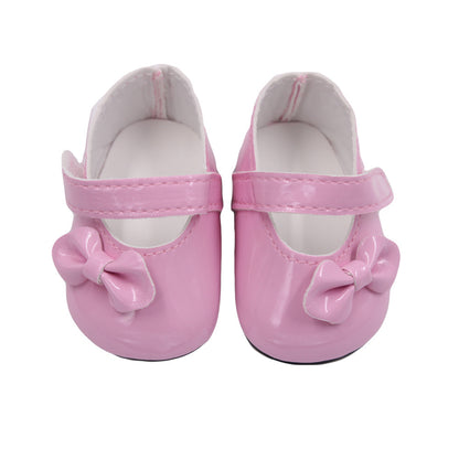 18 Inch American Girl Doll Shoes Solid Color Bow Shoes