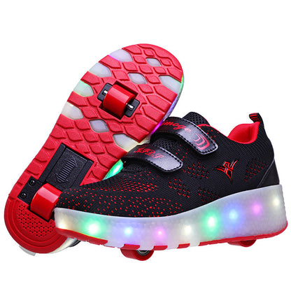 Rechargeable two-wheeled light shoes