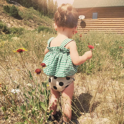 Plaid Sleeveless Sling Top Bread Pants Girls Set