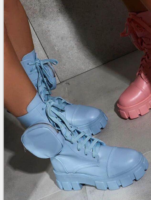 Round head female motorcycle riding boots