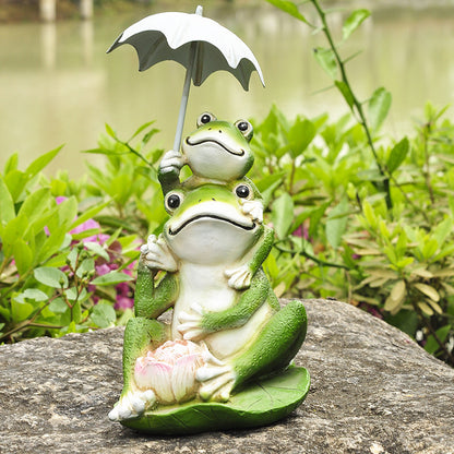 Umbrella Frog Resin Crafts Outdoor