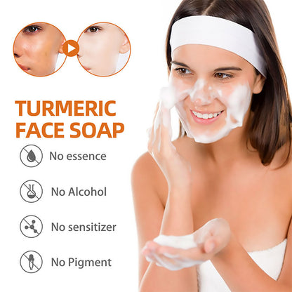 Turmeric Face Soap Facial Repair Gentle Cleansing Mite Removal Spot Fine Lines