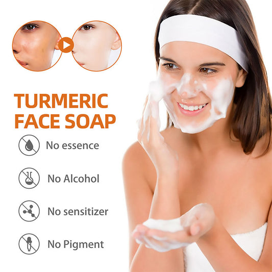 Turmeric Face Soap Facial Repair Gentle Cleansing Mite Removal Spot Fine Lines