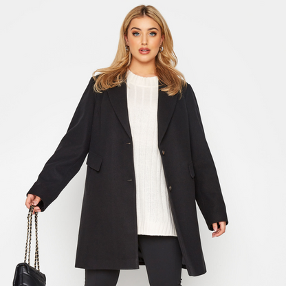 New Black Plus Size Loose Comfortable Fashion Coat for Women