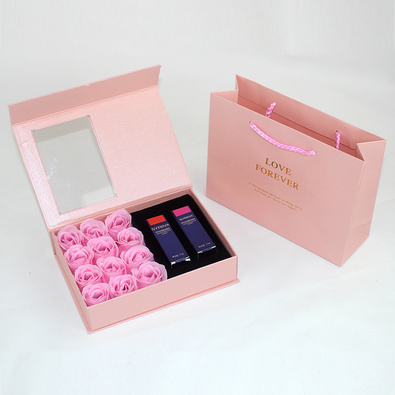 Pearl Paper Window Jewelry Lipstick Gift Box Set