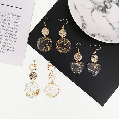Temperament Gold Leaf Acrylic Earrings