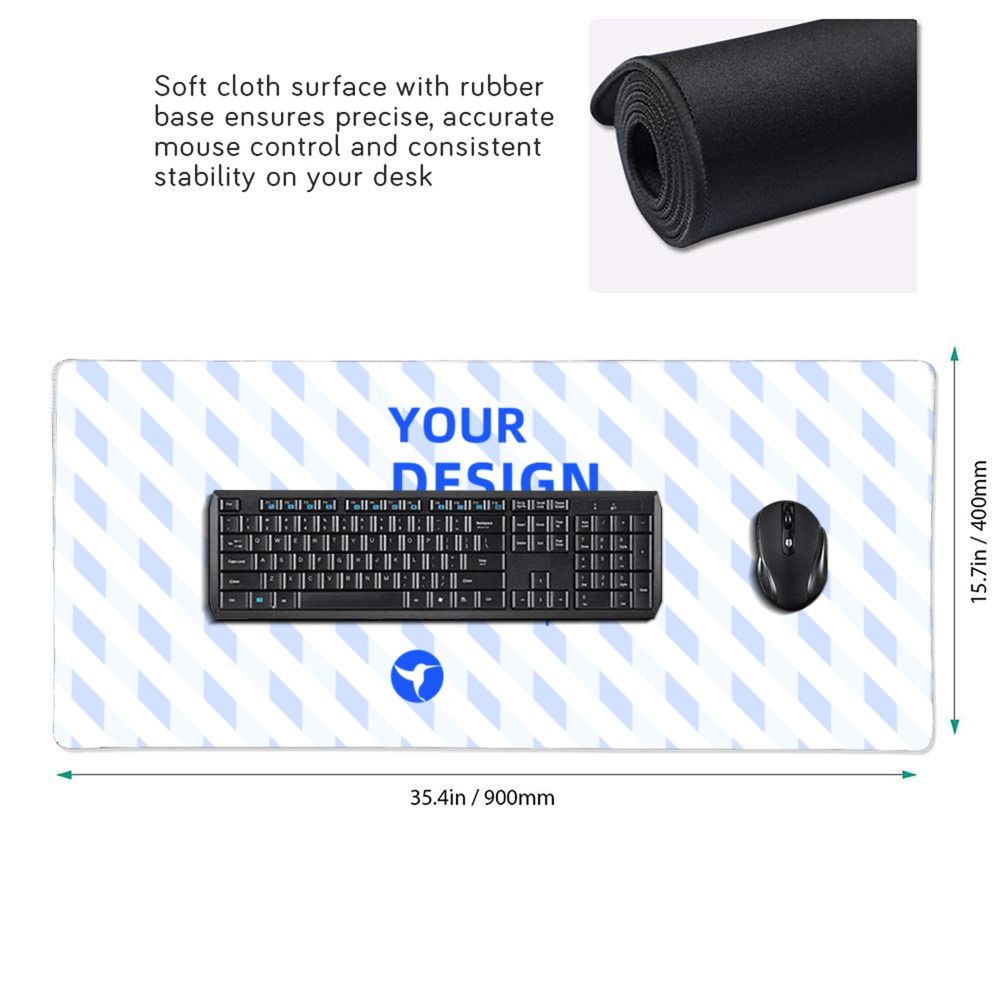 16x35.5in Horizontal Oversized Rubber Keyboard Pad
