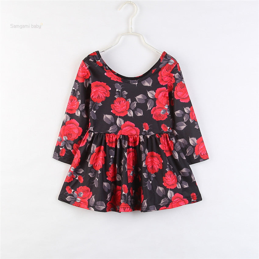 Floral round neck dress