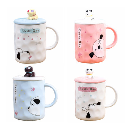 Three-dimensional relief puppy doll creative cup