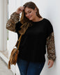 Plus size women's leopard stitch sweater