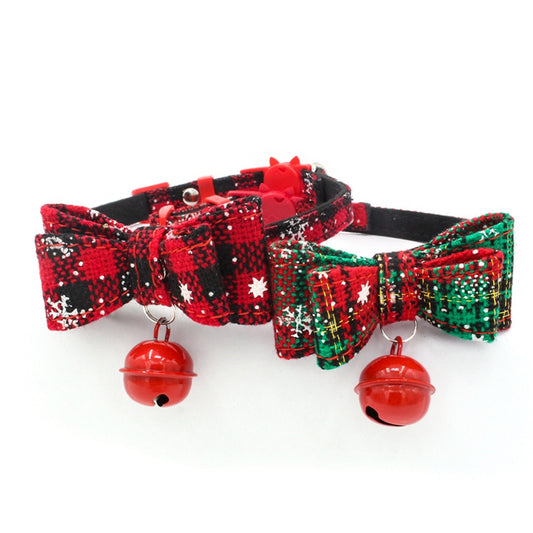 Christmas small dog chain print pet collar