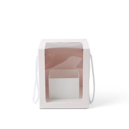 Single-sided Window Pvc Transparent Square Portable Flower Gift Box