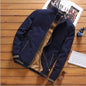 Men's casual plus size plus velvet padded stand collar jacket
