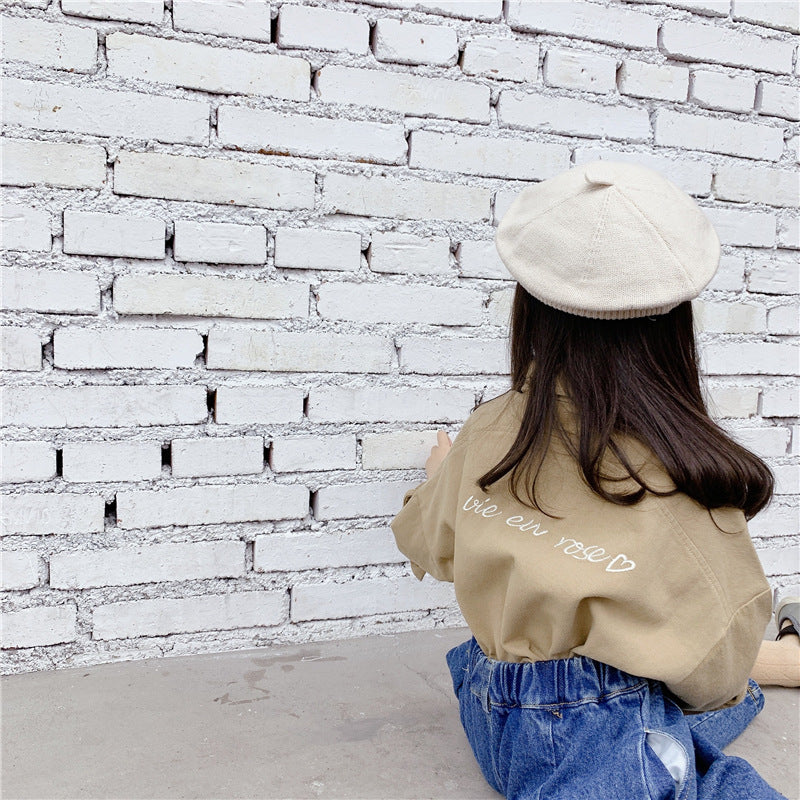 Girls Korean Style Autumn Embroidered Shirt