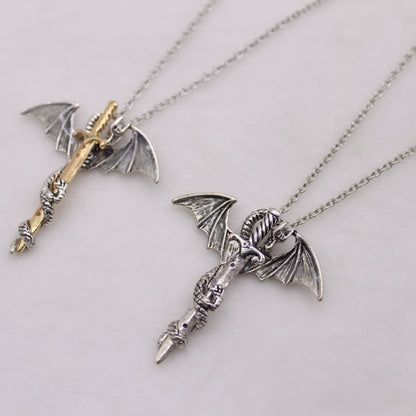 Glorious Dragon Pendant Necklace in the Dark Sword