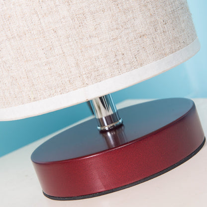Simple round linen table lamp