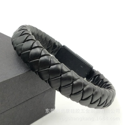 Leather woven creative data cable bracelet