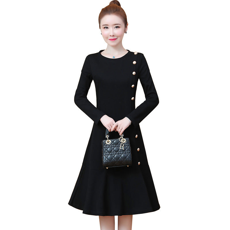 Plus size women's fat sister temperament celebrities cover meat was thin knitted dress