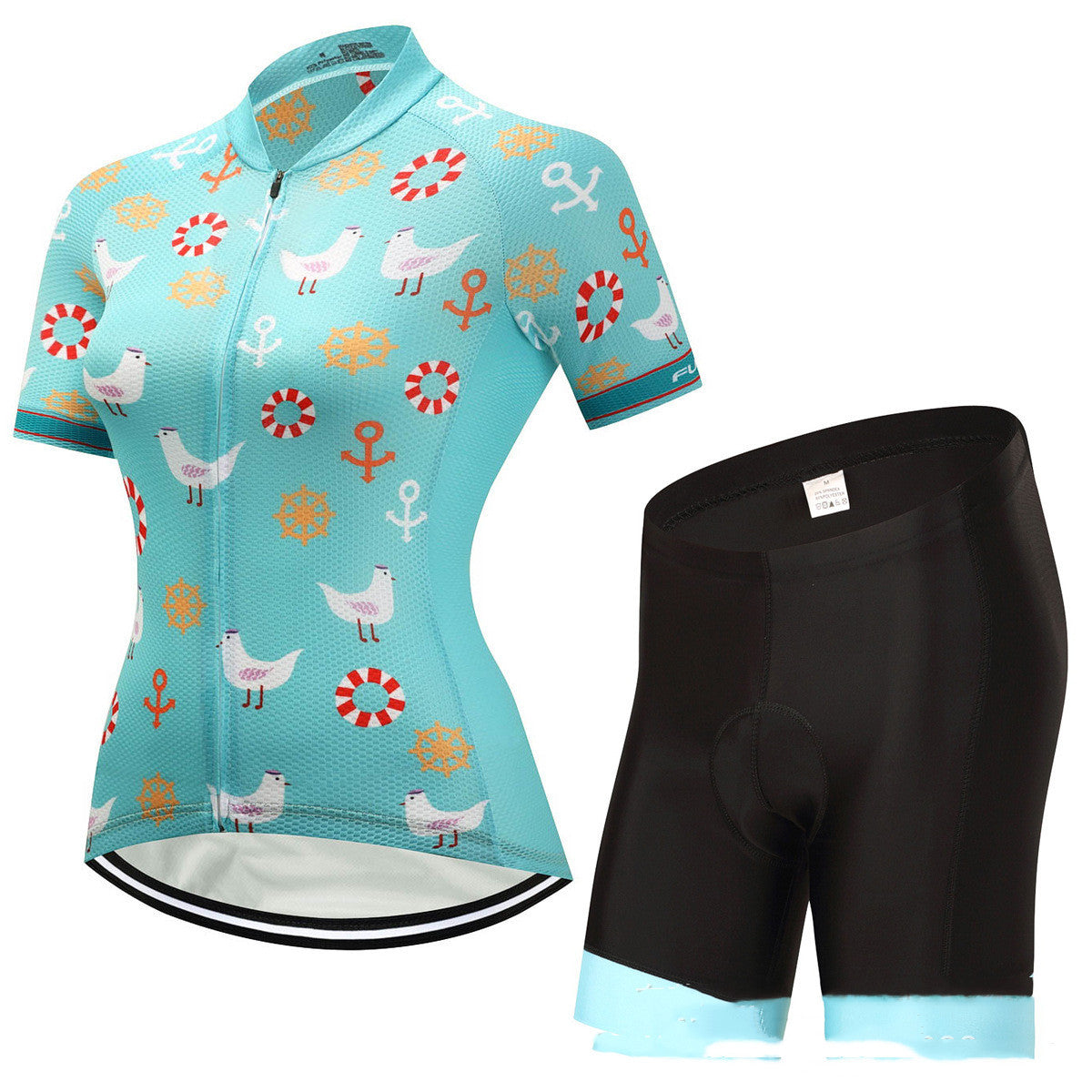 Short-sleeved cycling suit suit bicycle clothing female models moisture wicking outdoor clothing