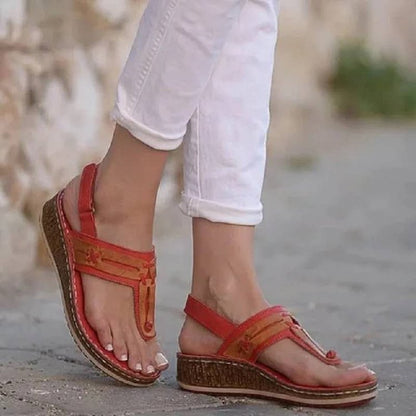 Sandals plus size women's shoes wedge velcro