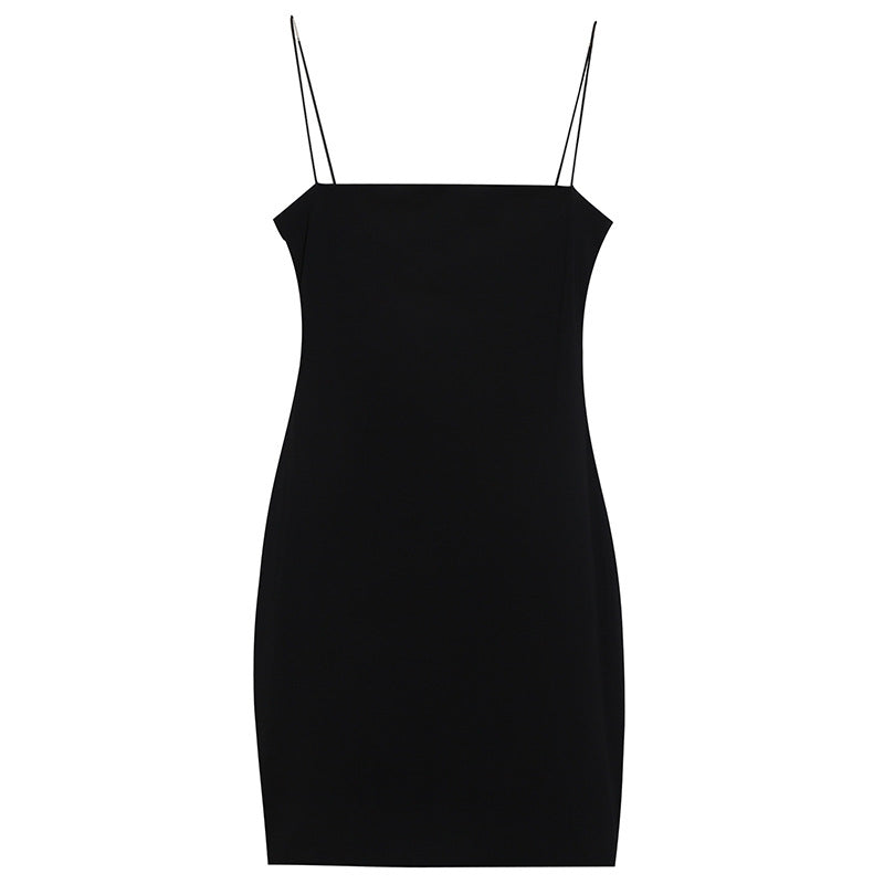 Homemade double-layer mirror out of the street, a single product sexy hot girl was thin, buttocks short skirt, ice silk flat neck suspender dress, female