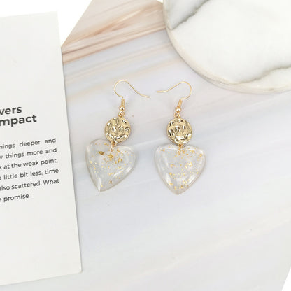 Temperament Gold Leaf Acrylic Earrings