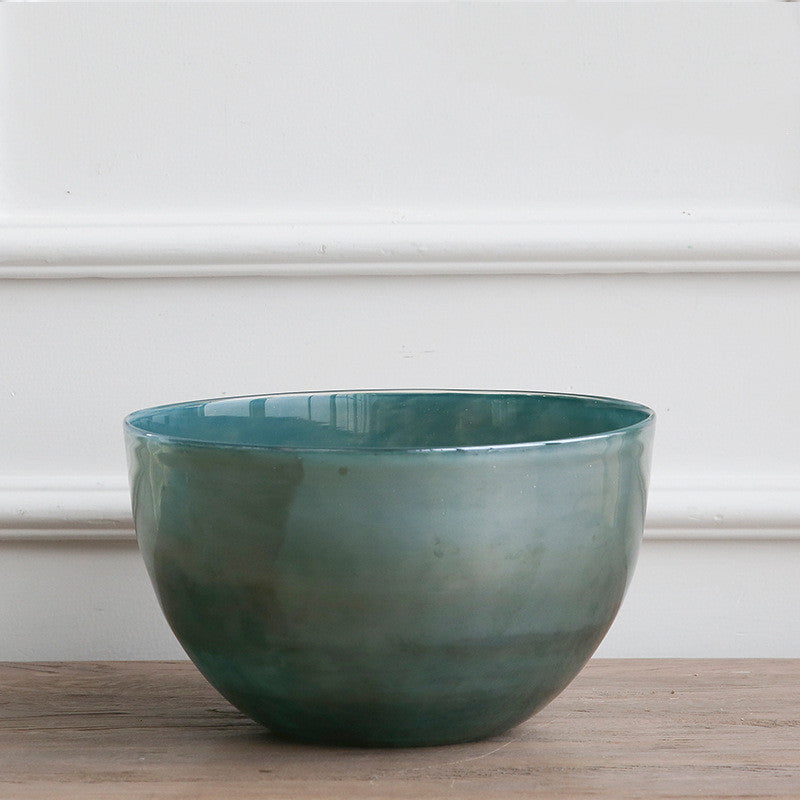 European and American Retro Blue Glass Large Vase