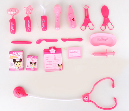 Playright children's educational toys' doctor Sen luggage attire simulation trolley medicine box set