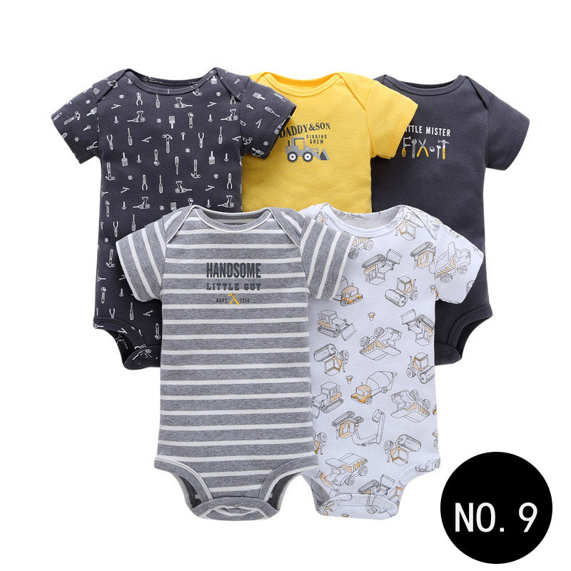 Baby Short Climb 5-piece Romper Boys and Girls Cotton One-piece Rompers