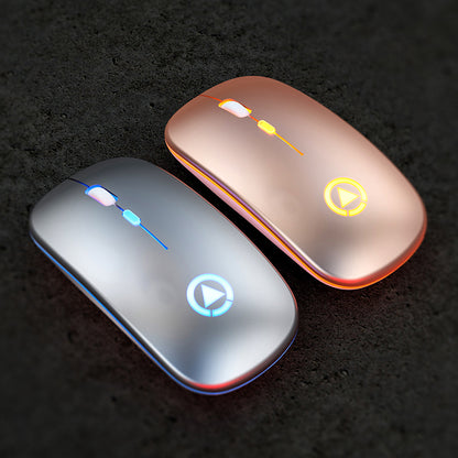BLACK Silent ULTRA THIN rechargeable wireless mouse 7 GLOWING LIGHTS