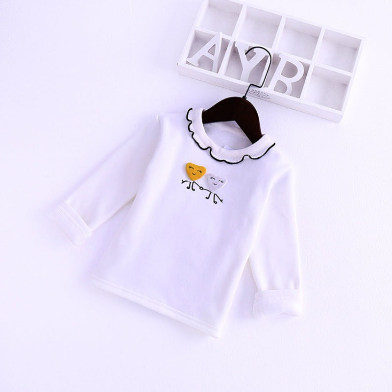 Fungus embroidered cotton bottoming shirt