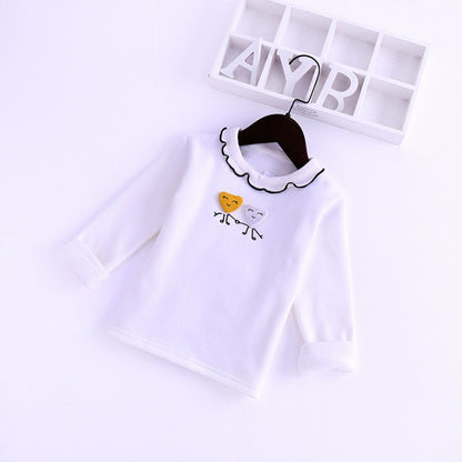 Fungus embroidered cotton bottoming shirt