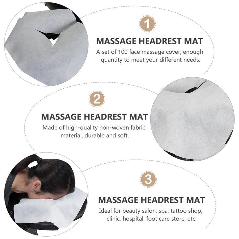 100 PCs Disposable Spa Massage Bed Sheet Head Pads