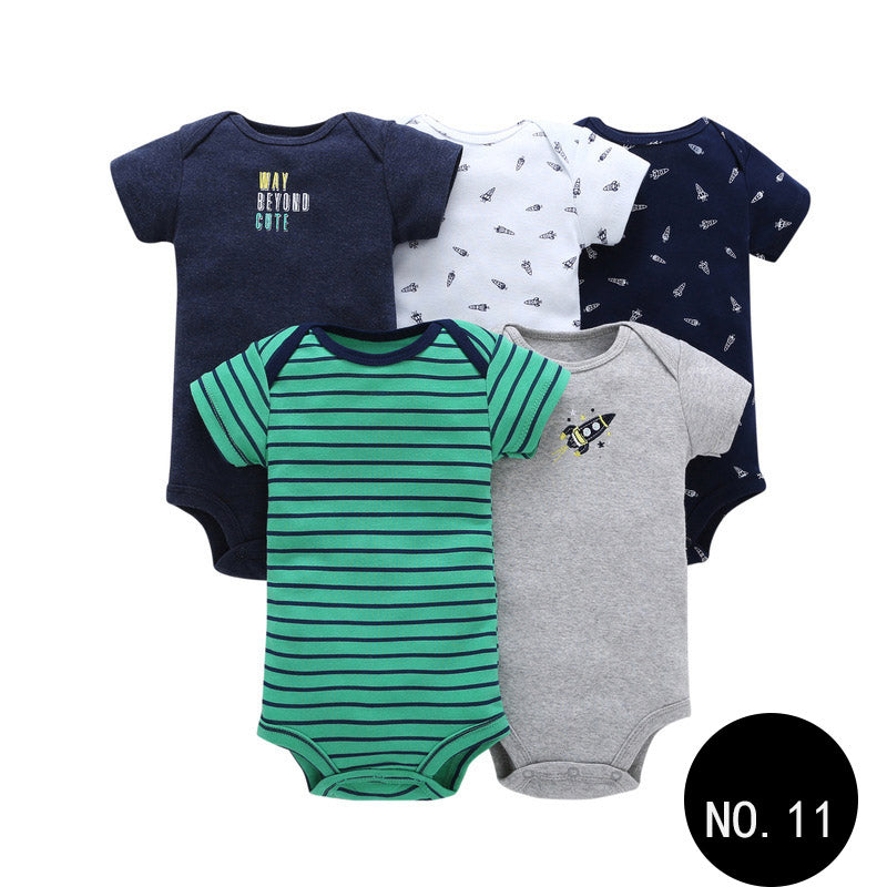Baby Short Climb 5-piece Romper Boys and Girls Cotton One-piece Rompers