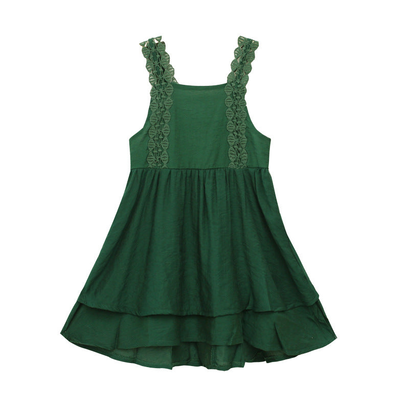 Western style all-match sleeveless long skirt