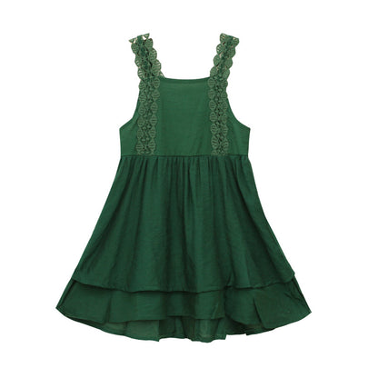 Western style all-match sleeveless long skirt