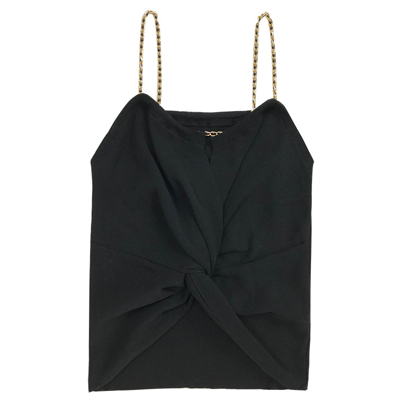 Small waistcoat women''s new summer 2021 Korean version of women''s wear with twisted chain personality suspender