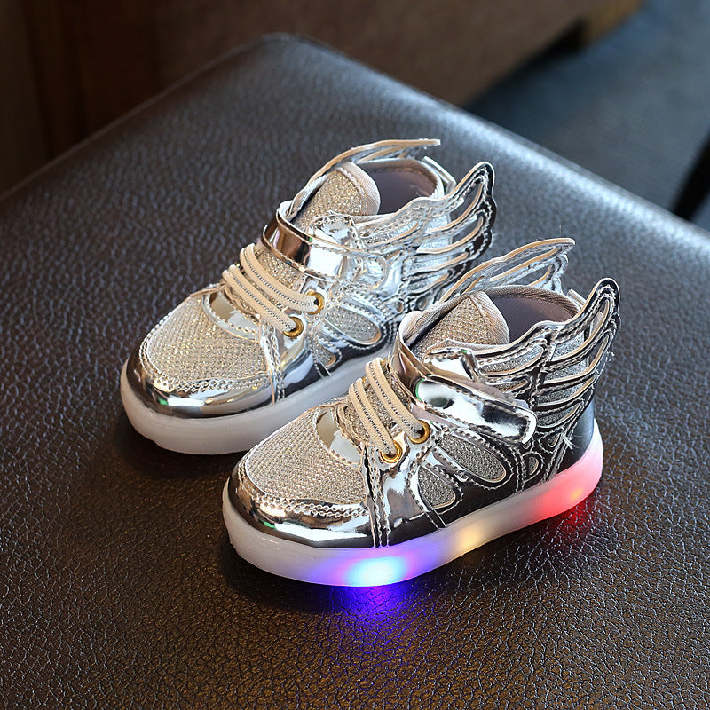 New Spring and Autumn Glowing Flashing Lights Shoes Children's Wings Shoes