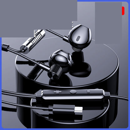 Dual Microphone Sound Card Wired Headset In-ear