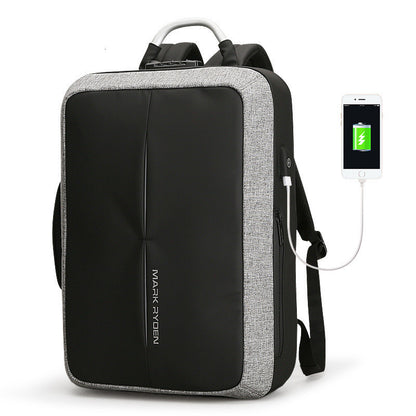 BLACK Men's backpack rechargeable usb computer bag
