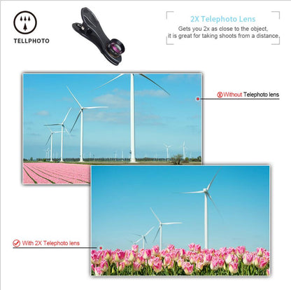 APEXEL Phone lens kit universal 10 in 1 Fisheye Wide Angle macro Lens CPL Filter Kaleidoscope+2X telescope Lens for smartphone