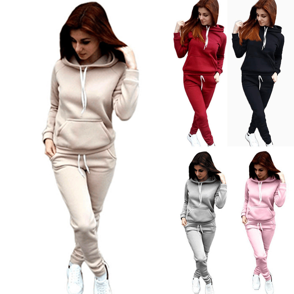 Autumn and winter hooded suit sweater
