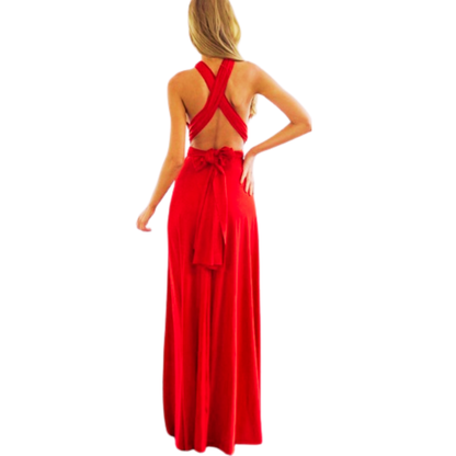 Red Hot Multiway Bandage Maxi | Sexy Backless Club & Party Long Dress | Summer Boho Convertible Infinity Dress