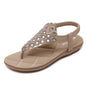 Japanese Sandals Summer Women Embroidered Thread Rhinestone Flat Shoes Large Size Flat Shoes - FLIPSTYLEZLLC
