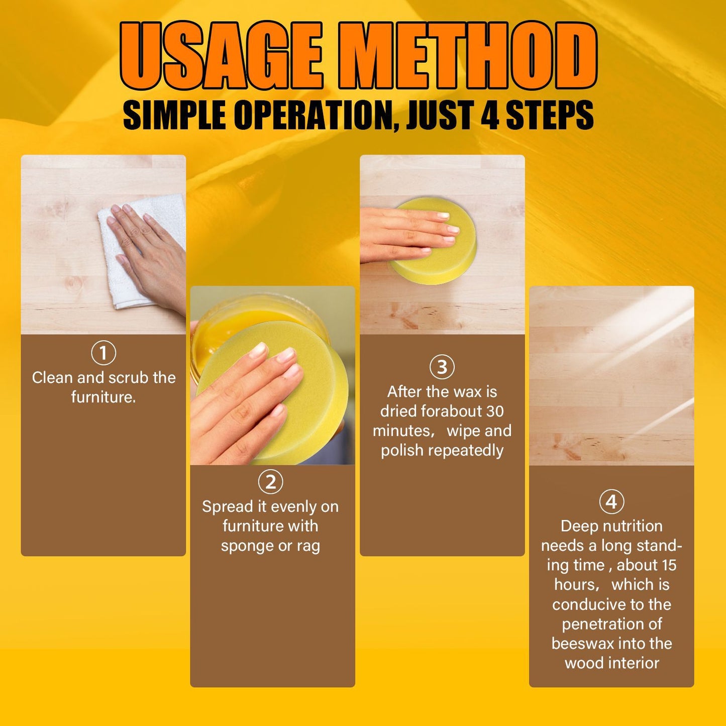 Furniture Waterproof Brightening Care Polishing Beeswax