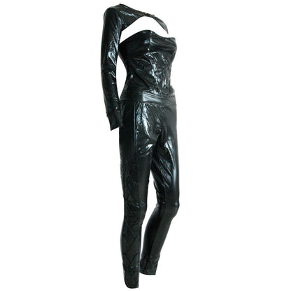 New Leather One-piece Catsuit Dress