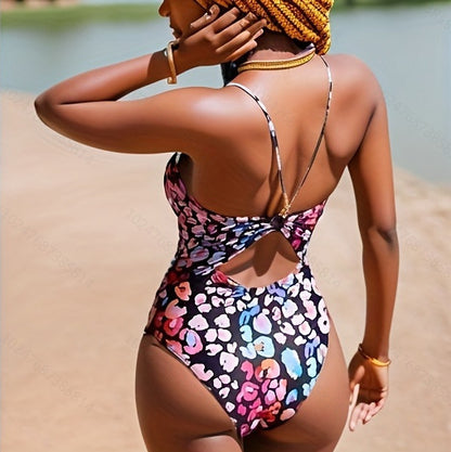 Women's Printed One-piece Non-Back Swimsuit