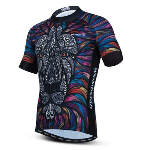 Cycling Jerseys Men 3D Lion Printing Bicycle Clothing Breathable Short Sleeve Shirts Quick Dry Bike Tops