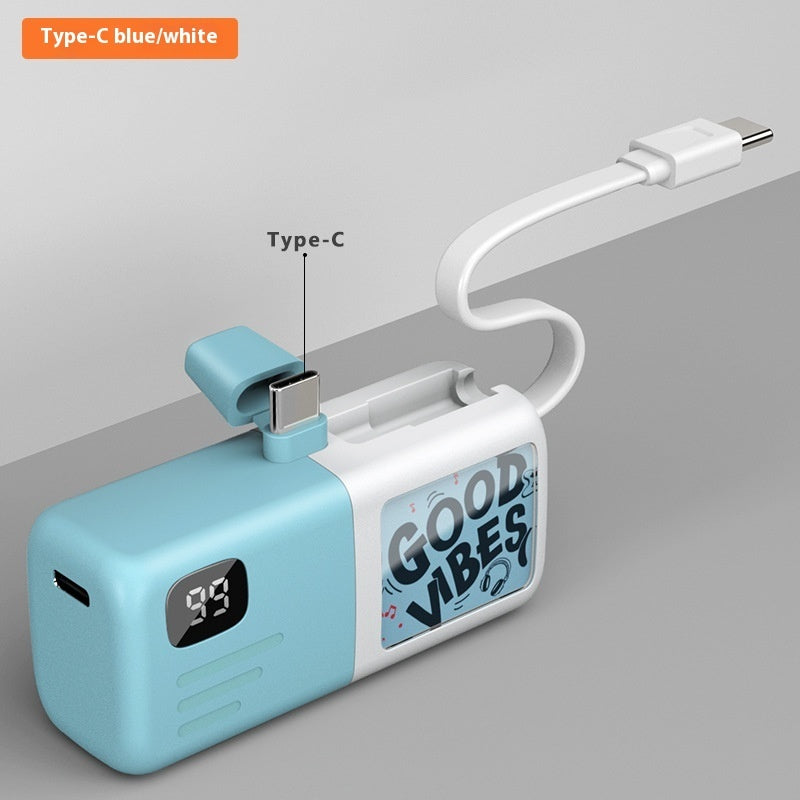 Mini Capsule Power Bank Two-way Fast Charging With Digital Display Pocket Small Mobile Power Supply