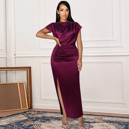New Burgundy Cashmere Plus Size Dresses Women Dress Summer